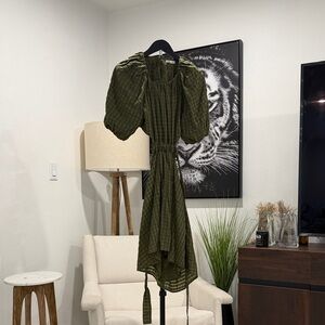 Moon River Olive Green Dress
